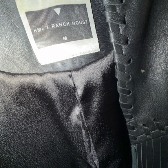 Black Fringe Leather Jacket - Picture 5 of 5